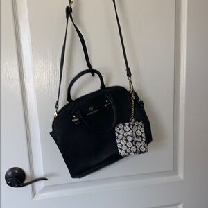 Nanette Lepore Black Satchel with Structured Design and Adjustable Strap